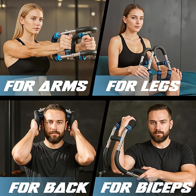 Twister Arm Trainer for Men and Women, 33 - 120lb Adjustable Chest Workout Equipment Power Twister with 4 Springs & Training Poster for Home Fitness, Forearm Strength Training and Upper Body Exercise