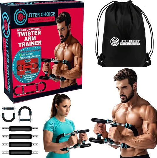 Gorilla Bar Chest Workout Equipment with Multi-Level Adjustment 30-120lbs Twister Chest and arm Trainer for Men – Chest Exerciser, Portable Arm and Chest Workout Flex Bar and Muscle Strength Trainer