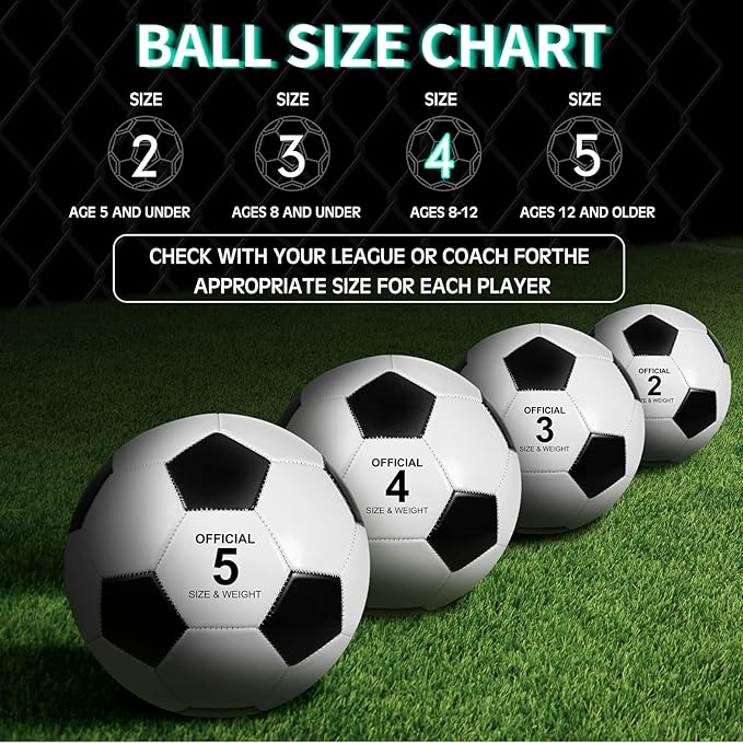 HyDren 24 Pack Soccer Balls Bulk with Pump Official Outside Christian Charity Donation Sport Soccer Balls Gifts for Teens Adults