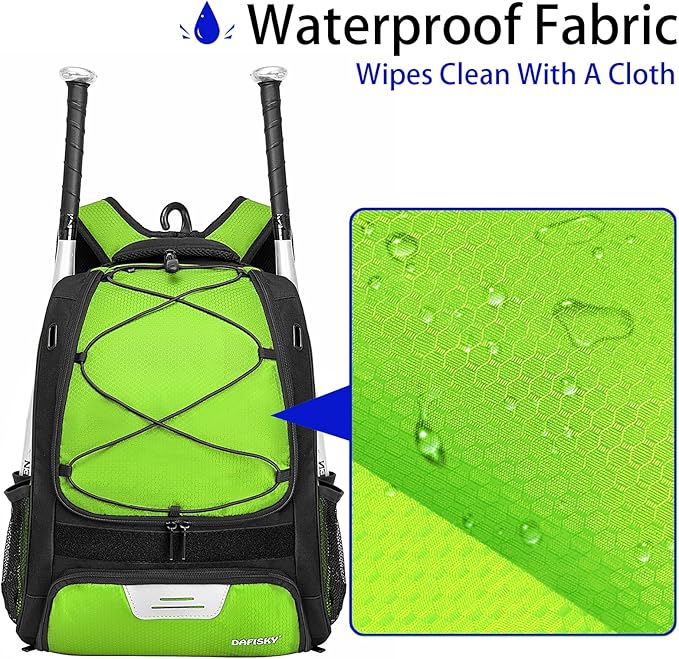 Baseball Bag Softball Backpack - Youth Adult T Ball Bat Equipment Bag with Bat Helmet Holders, Shoe Compartment