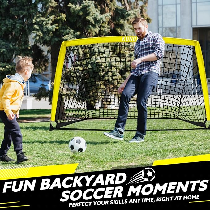 5×3 6x4 9x5 FT Portable Kids Soccer Goal for Backyard, Foldable Soccer Practice Net with Carrying Bag for Toddler Youth Adult Pop Up Soccer Training Equipment Indoor and Outdoor Sports Game