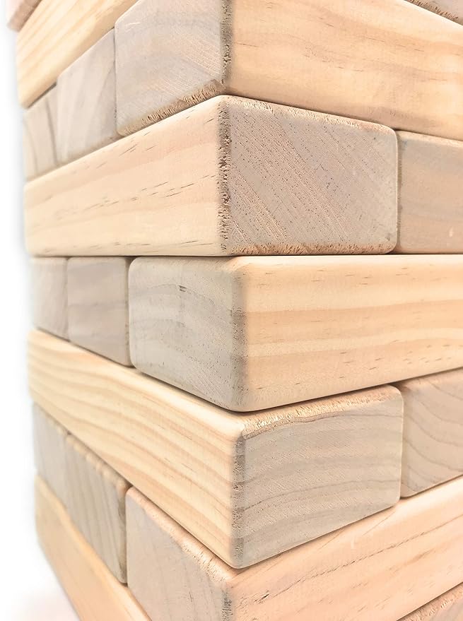 Oojami Giant Timbers Tower: Classic Outdoor Family Fun Stacking Game, 2 Feet Tall and can Grow to Over 5 Feet While Playing