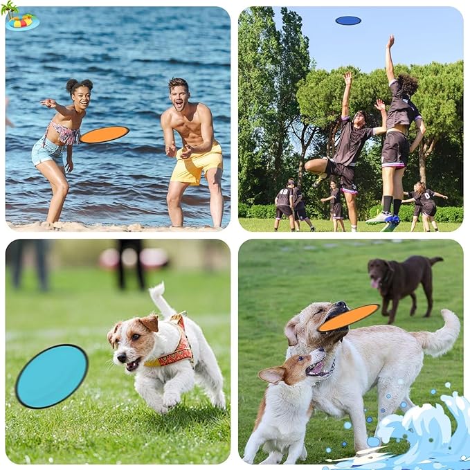 28PCS Foldable Flying Disc Fans with Bags, 9.8'' DIY Handheld Black Egde Fabric Folding Fan for Outdoor Game Activities Birthday Party Favors Gifts, 14 Colors