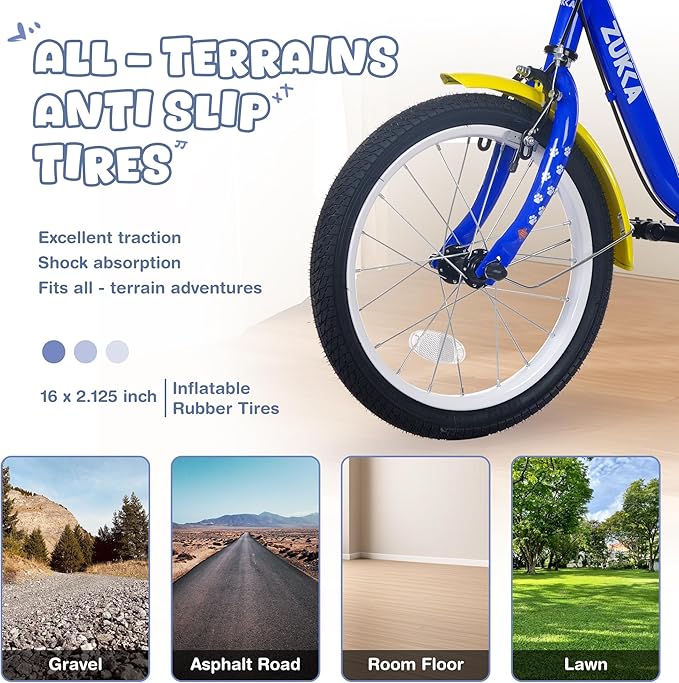 Kids Bike 16 inch Boys Girls Ages 4-7 Years Old Cruiser Bicycle with Woven Basket Single Speed for Youth Caliper Brake Band Brake Rear Rack Included Multiple Colors