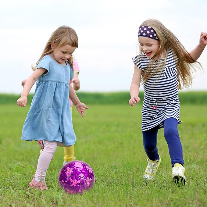 U&C Planet Soccer Ball Size 2/3/4/5 for Toddler and Kids, 1 Pack 2 Pack Classic Cartoon Ball with Pump for Girls and Boys Age 1 and up, Indoor Outdoor Soccer Game Gift