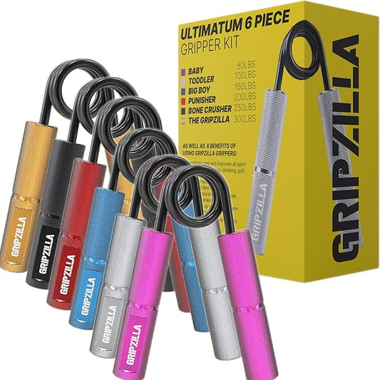 GRIPZILLA Grip Strength Trainer 50-300lb, Hand Gripper Strengthener Workout Kit,Metal No Slip Heavy Duty Hand Strengthening Device, Forearm Exerciser and Wrist Strengthener