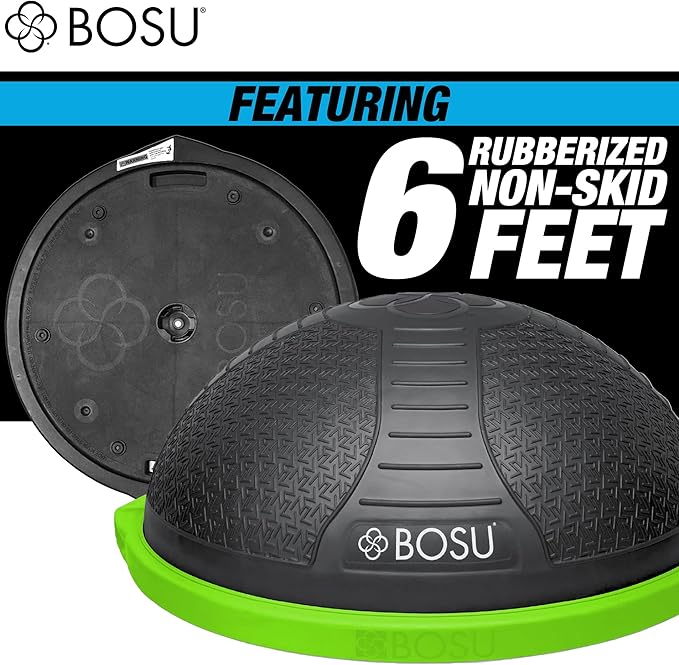 Bosu Half Ball Home Balance Exercise Trainer for Strength and Flexibility Workouts with Built to Last Burst Resistant Material and Hand Pump