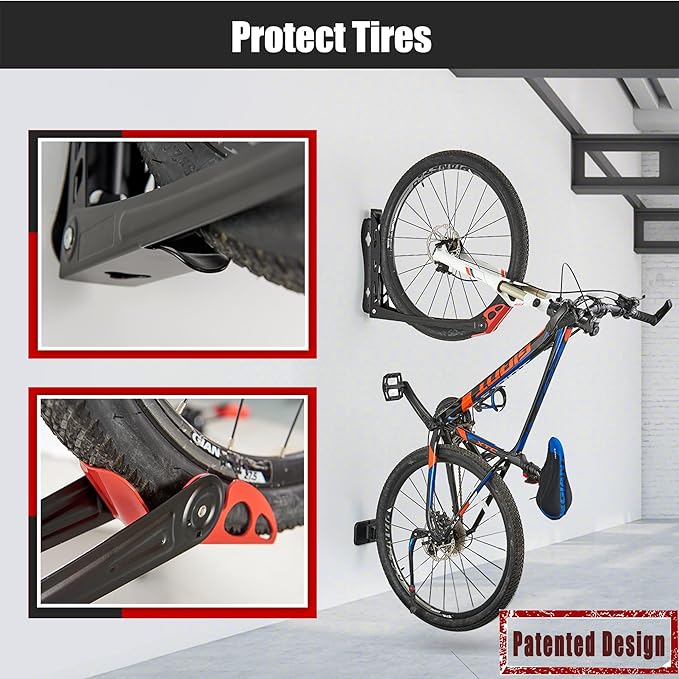 Ultrawall BIKEPAL Swivel Bike Racks - No Lift Wall-Mounted Bike Storage Solution for Home & Garage