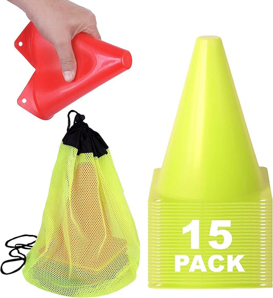 Cones for Sports Training, 7 Inches Tall & Visible, Durable and Easy to Handle Sports Cones, Ideal for All Kinds of Training Cones Activities and Field Practice Sport