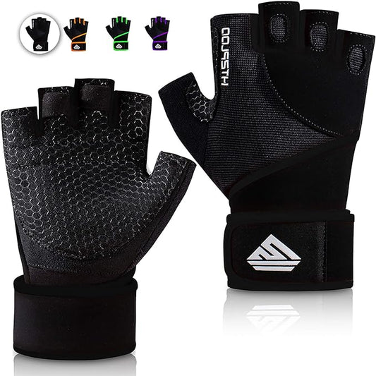 Workout Gloves Gym Gloves Weight Lifting Gloves for Men Women with Full Palm Pad,Strong Wrist Wraps Support,Enhanced Grip,for Fitness,Training,Weightlifting,Exercise