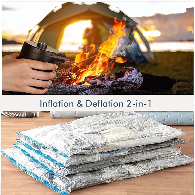 Electric Air Pump for Inflatables 5200mAh Air Mattress Pump Rechargeable Portable Mini Inflator/Deflator Pumps for Outdoor Camping, Inflatable Cushions, Air Mattress Beds, Swimming Ring Pool Toys