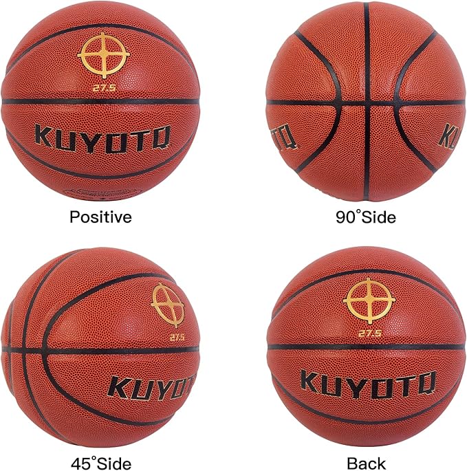 KUYOTQ Kids Toddler Youth Adult Size 3/4/5/6/7 Basketball 22/25.5/27.5/28.5/29.5" Thickened Rubber or Faux Leather Basketball for Boys Girls (Deflated)