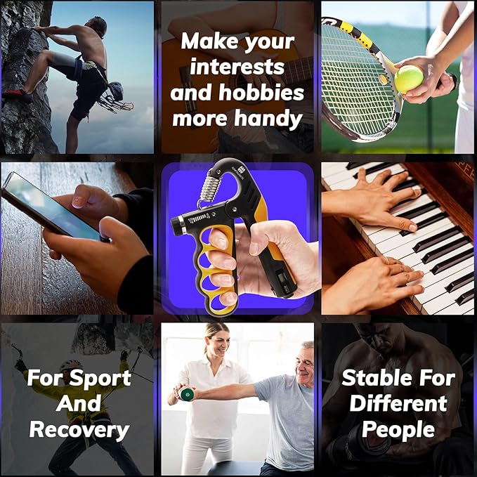 Grip Strength Trainer, Adjustable Resistance 11-220 Ibs Forearm Strengthener,Hand Grip Strengthener With Digital Counter,Improve Wrist Strength,Hand Recovery Exercises