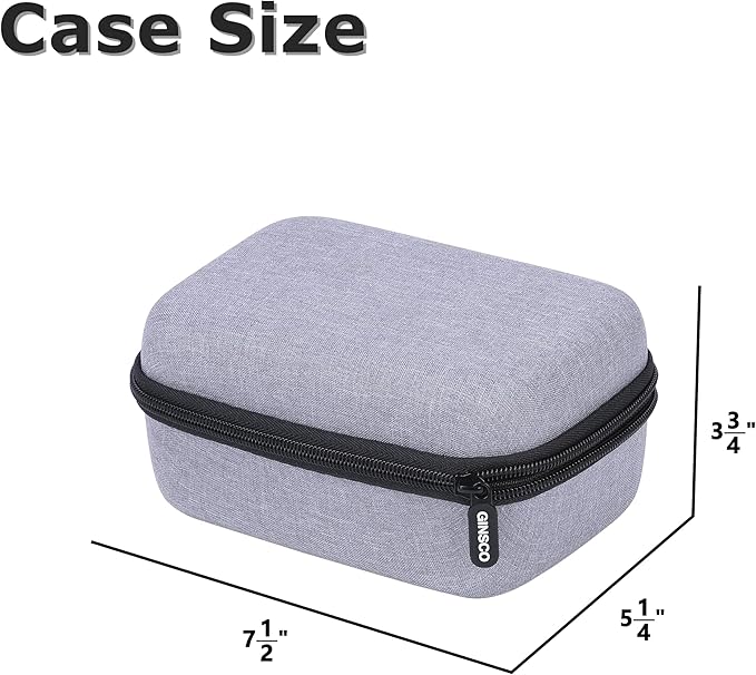 Ginsco Compact Hard Shell Case for Blood Pressure Monitor, Compatible with Omron Bronze/iHealth/Oklar, Portable Carrying Travel Case with Handle, Mesh Pocket for Cuff/Batteries/Charger (Gray, M)