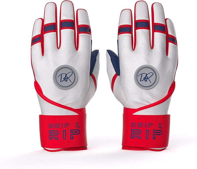 Drip & Rip Baller Series - Youth Batting Gloves + Adult Batting Gloves - for Softball and Baseball - Long Cuff Style for Men and Youth