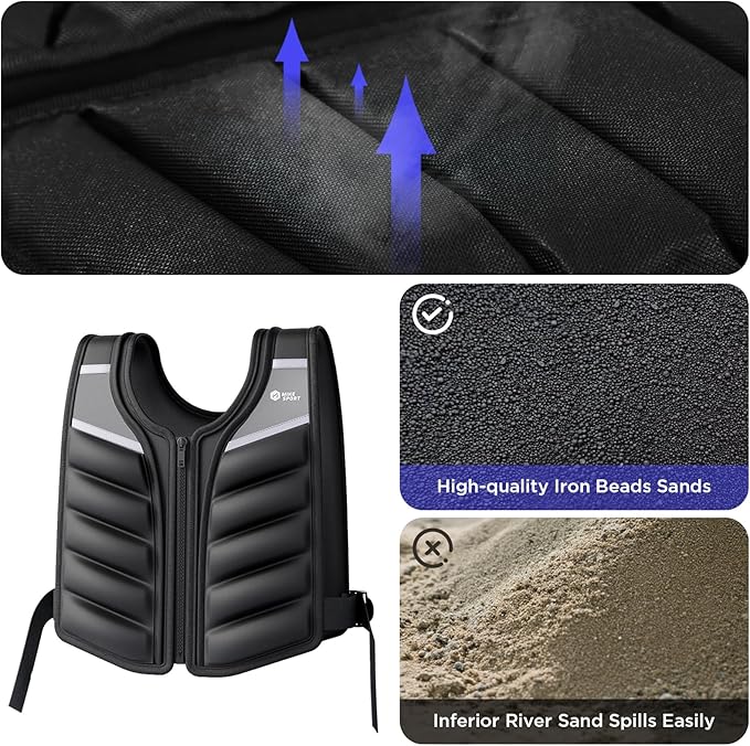 Weighted Vest,10lb/15lb/20lb Weight Vest with Reflective Stripe,Body Weight Vests for Men,Women Gym Home,Workout,Strength Training,Fitness,Running,Training