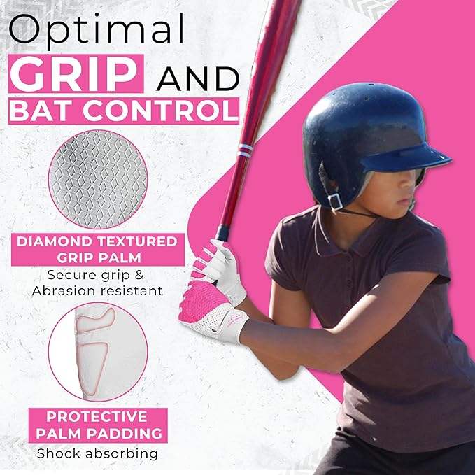 HANDLANDY Baseball Batting Gloves for Adult Youth, Grip Breathable Softball Batting Gloves Fit Men Kids Boys Girls