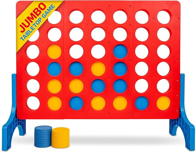 Bolaball 4 in a Row Tabletop Game – 1.8 Ft 4 to Score Game for Kids & Adults, Indoor/Outdoor Family Yard, Portable Party for Home, Picnic & Travel, Plastic Version.