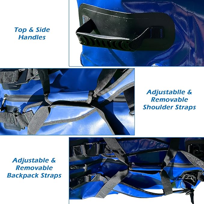 Malo'o Airtight Waterproof Adventure Duffle - Ideal for Kayaking, Camping, Beach, Fishing, Boating, Hiking - Water-Tight Zipper