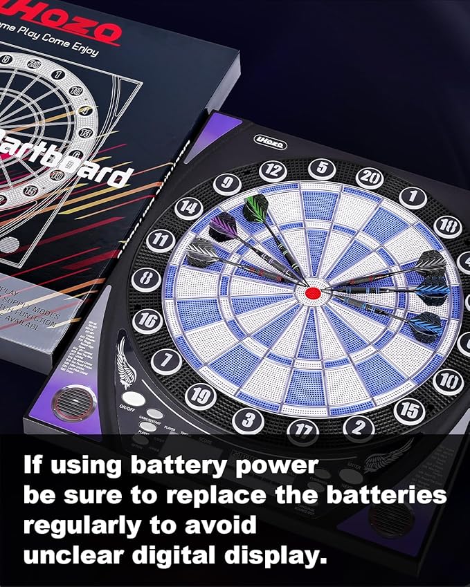 Electronic Dart Board with Bright Score Display, Multiple Games, and Durable Design-Perfect for Family Fun and Competitions-Includes Soft Tip with 12 Darts