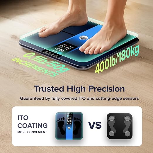 RunStar Smart Scale for Body Weight and Fat Percentage FSA&HSA Eligible, 3.5" TFT Color Display High Precision Digital Bathroom Scale BMI Heart Rate 22 Body Composition Analyzer Sync with Fitness App