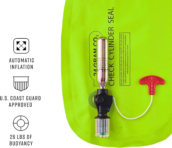 BLUESTORM Cirrus26 Inflatable PFD Life Jackets for Adults | US Coast Guard Approved Automatic Life Vest w/Manual Override Convertibility