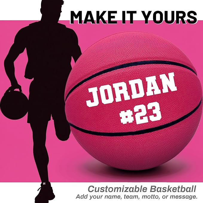 Custom Personalized Basketball – Official Size 7/6 | Leather Indoor/Outdoor Basketball Ball with Name | Idea Gifts