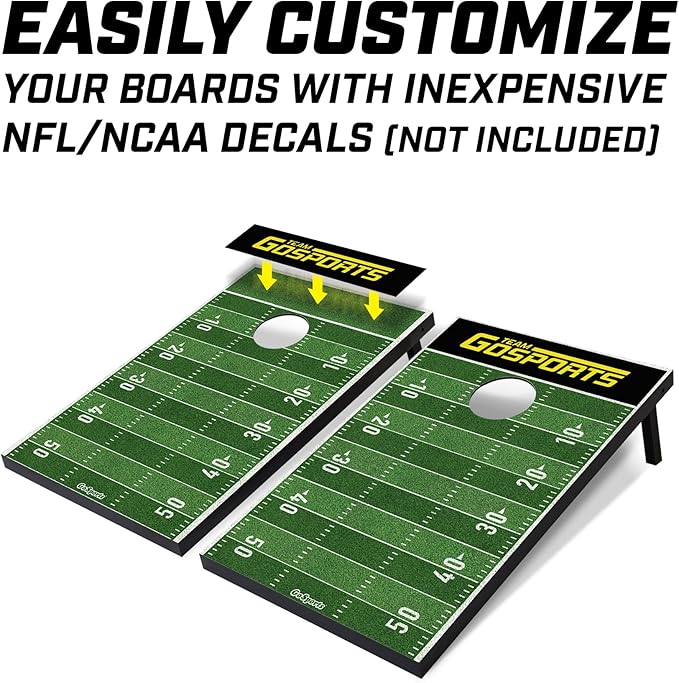 GoSports Portable Cornhole Sets, 8 Styles – Choose 4 x 2 ft or 3 x 2 ft - Boards Include 8 Bean Bags, Travel Case, and Game Rules