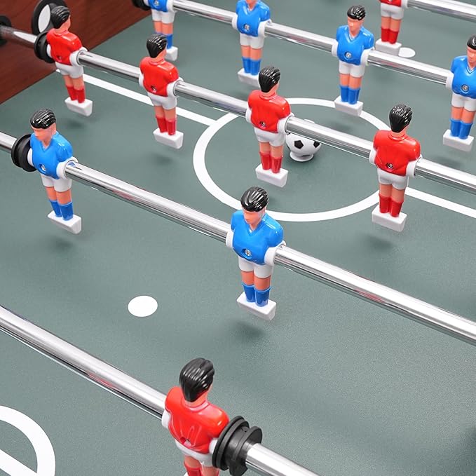 47in Soccer Table Game, Competition Sized Foosball Tabletop Indoor Sports Arcade Gaming Sets Portable Compact Arcade Tables Wooden Tabletop Billiard Game for Parties