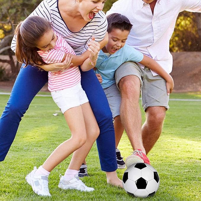 6 Pack Deflated Soccer Balls Set - Official Size 5/4/3 for Adults & Youth - Includes Air Pump - Multi-Color Outdoor Sports Balls for Training, Matches & Gifts