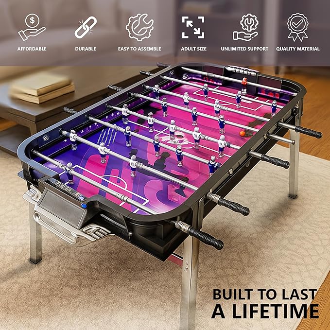 Outdoor Foosball Table Adult Size - Game Tables for Adults with Balls & Players - Soccer Table Game for Indoor Use - Weatherproof Perfect for Tournaments