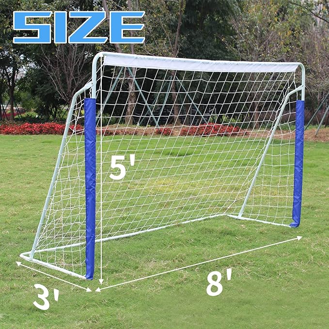 Combination Soccer Goal Portable Soccer Goals for Backyard Steel Frame Football Goal with All Weather Net for Kids Youth