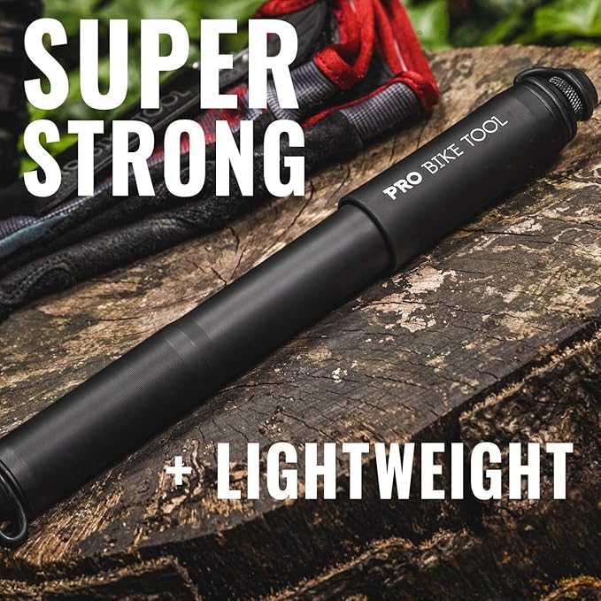 Pro Bike Tool Mini Bike Pump - Compact and Portable Bicycle Tire Pump for Fast Inflation - Compatible with Presta and Schrader Valves - Lightweight and Durable Design - Essential Bicycle Accessories