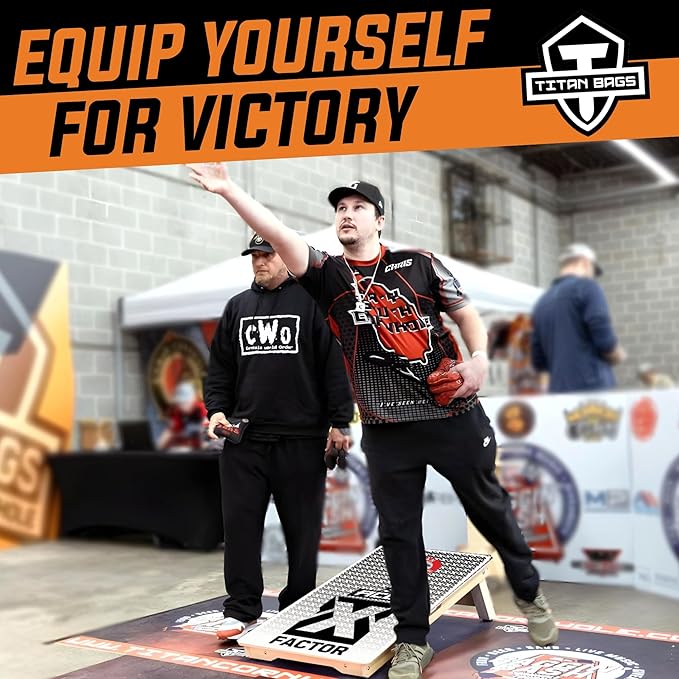 Titan Bags X Factor Cornhole Boards - ACL Elite Approved Cornhole Board Set w/Patent Pending X Underside Bracing for Maximum Durability - Regulation Size for Professional & Outdoor Sports Game