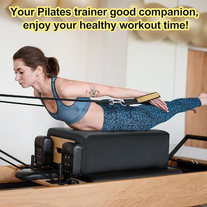 Pilates Box for Reformer - Sitting Box for Strength, Stretching, and Balance Exercise Workouts