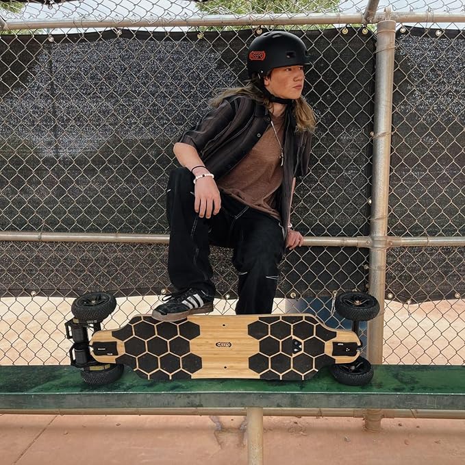 MEEPO Bamboo Series Off-Road All Terrain Electric Skateboard, Ultra-Long 20-31 Miles Range Mountain Board, Highest 28-32 MPH Top Speed,155-175mm Wheels, Professional for Adult Riders