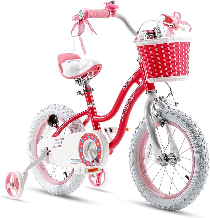 RoyalBaby Girls Bike EZ Bike Stargirl Training Free Balance to Pedal Easy Learning Bicycle, 12-20 Inch for Toddlers & Big Kids.