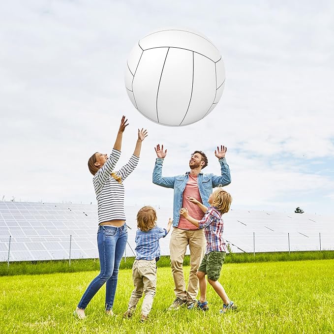 Lewtemi Giant Inflatable Sports Balls Large Inflatable Beach Ball Baseballs Soccer Rainbow Basketball Football for Sport Birthday Party Favor (3 Pcs,Soccer, Baseball, Volleyball,27 Inch)