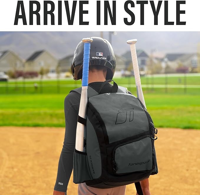Baseball Bag - Backpack for Baseball, Softball, Tball - Adults & Youth Bat Bag