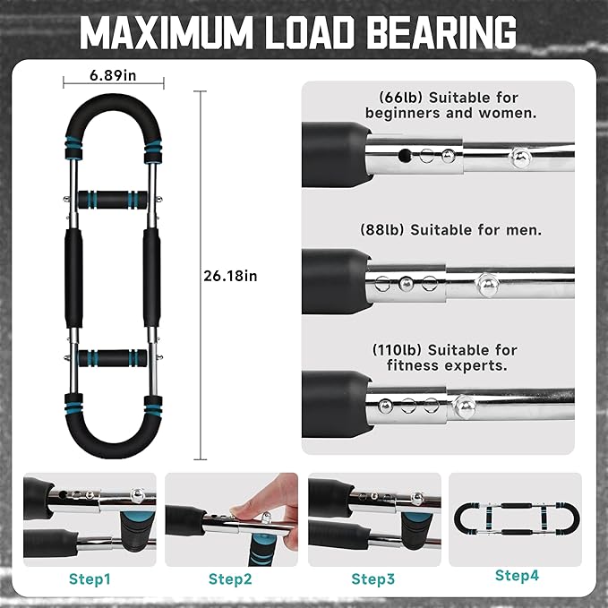 Twister Arm Trainer,Arm Exerciser for Men,Adjustable Chest Expander,Chest Workout Equipment,Arm Bar,Forearms Muscle Training Fitness Equipment,Strength Training Machine for Abdomen,HIPS,Back,Thigh