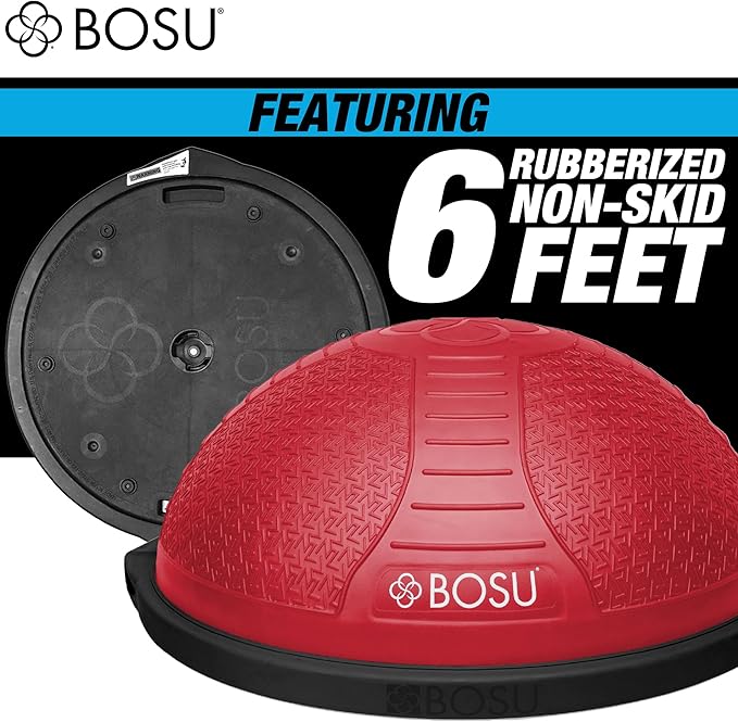 Bosu Half Ball Home Balance Exercise Trainer for Strength and Flexibility Workouts with Built to Last Burst Resistant Material and Hand Pump