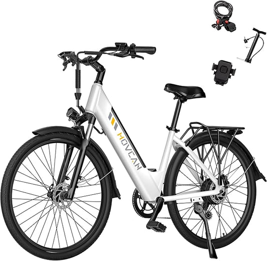 V80 Electric Bike, 1000W Motor 28MPH Ebike, 48V 13Ah Removeable Battery, 26'' City Cruiser Adult Electric Bicycles up to 70 Miles