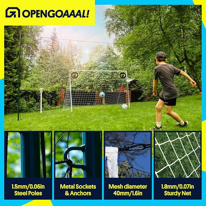 3-in-1 Soccer Training Rebounder & Goal Backstop Net - Soccer Goal for Volley, Passing, Solo Training - Outdoor Sports, Backyard Games