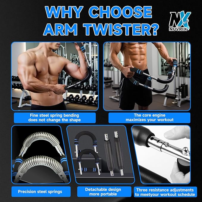 Twister Arm Trainer, Adjustable 60-100lb Chest Workout Equipment for Men & Women,Muscle Builder & Strength Training for Arms, Chest and Shoulder Muscle Strength Exerciser Training. Arm Strengthener.