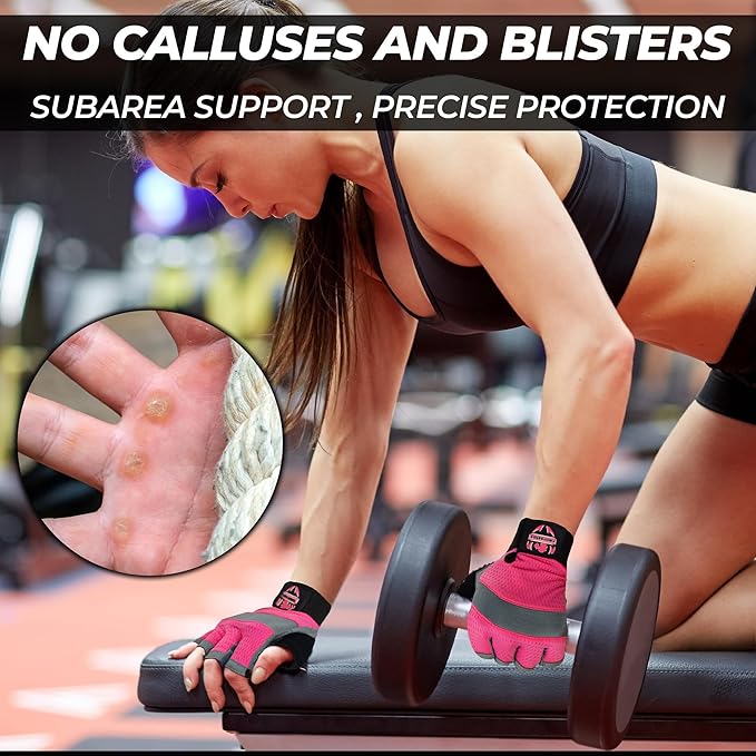FIGHTSENSE Workout Gloves for Men and Women,Weight Lifting Gloves with Enhanced Grip,Padded Palm,Adjustable Wrist Straps and Breathable Design for Optimal Performance & Comfort in Gym