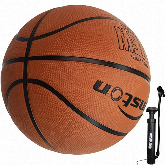Senston 27.5‘’/29.5'' Basketball Outdoor Indoor Rubber Basketball Ball for Kids/Adult Official Size 5/7 Basket Ball with Pump