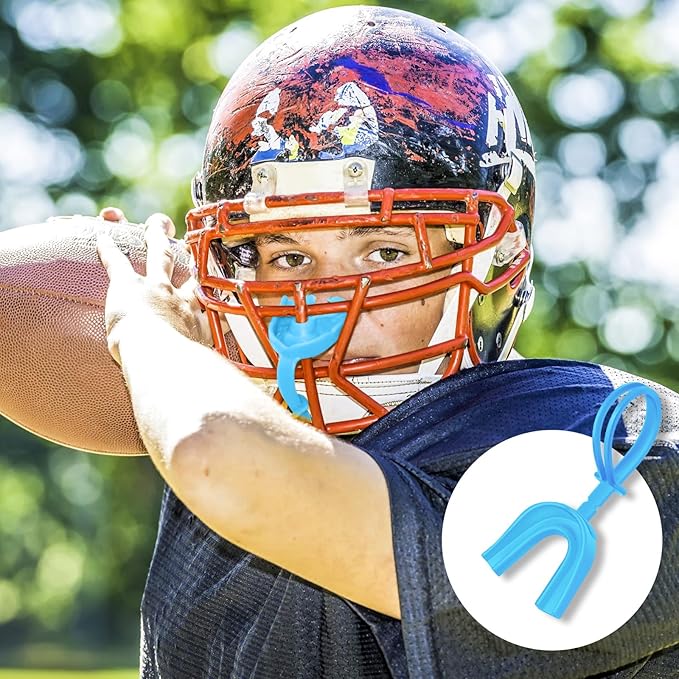 Dunzy 10 Pcs Strapped Mouth Guard Sports Mouthguard with Strap No Boiling Mouthguard Adult Youth Football Mouthpiece Mouth Protector for Boxing Basketball Lacrosse