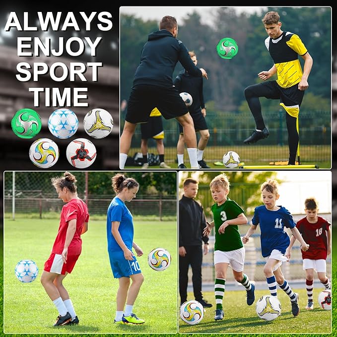 Libima 13 Pcs Soccer Ball Bulk 10 Pcs Official Soccer Ball with 2 Pump and Carry Bag Indoor Outdoor Training Game Sport Gift for Youth Adult Back to School