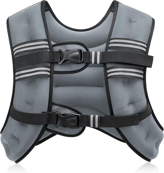 ZELUS Weighted Vest, 6lb/8lb/12lb/16lb/20lb/25lb/30lb Weight Vest with Reflective Stripe for Workout, Strength Training, Running, Fitness, Muscle Building, Weight Loss, Weightlifting