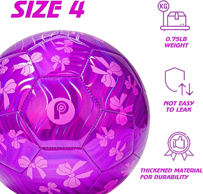 Soccer Ball Size 3, Size 4 - Kids Aged 3-5 6-8 8-12 Outdoors Sports Training Playing Ball Set with Pump Teens Girls Boys Back to School Gift